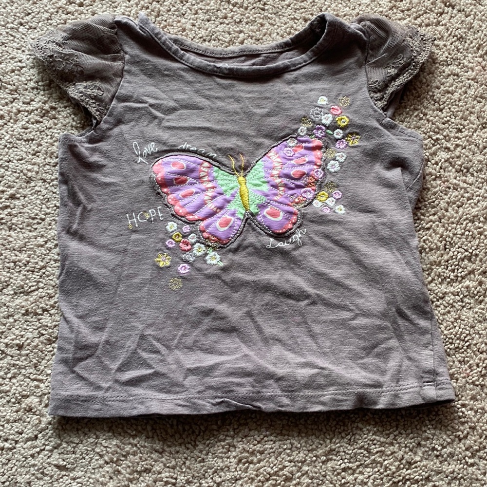 Butterfly T shirt for toddler girl.